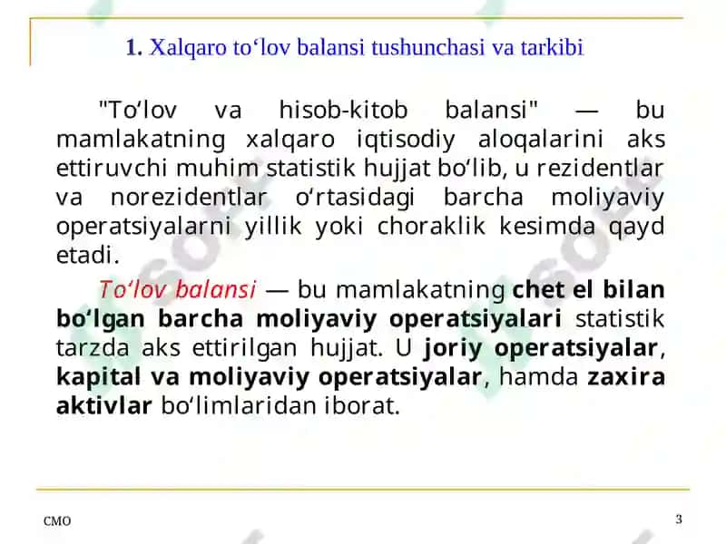 To‘lov va hisob-kitob balansi 3