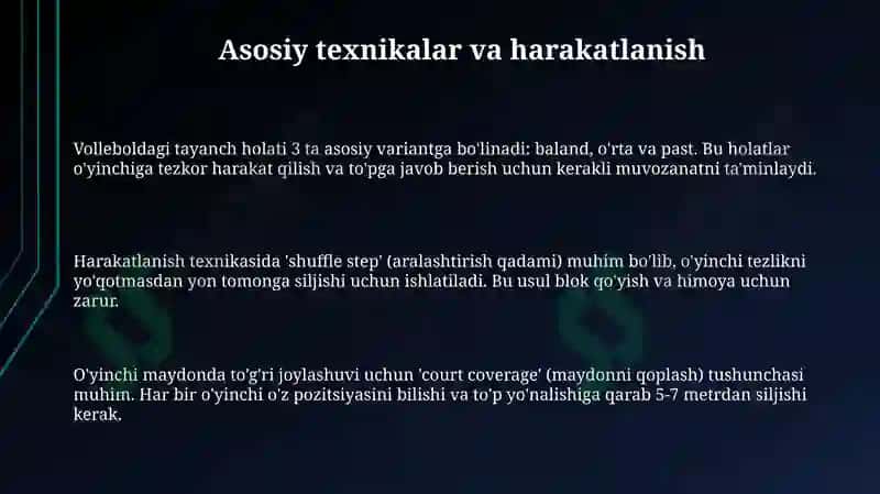Voleybol texnikasi 3