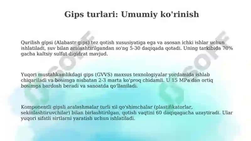 Gipsning turlari. Kuydirish jarayoni 3