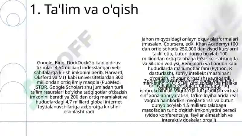 Internetning asosiy imkoniyatlari 3