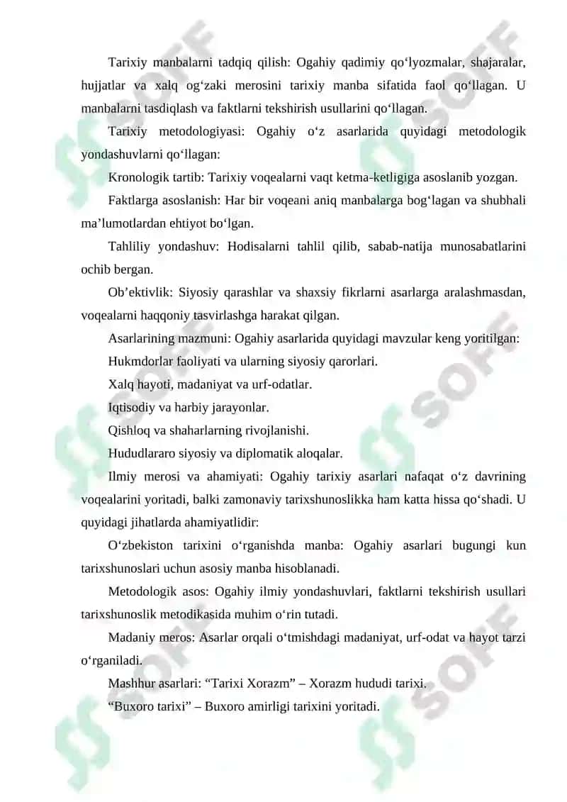 OGAHIYNING TARIXSHONSOLIKGA OID ASARLARI 3