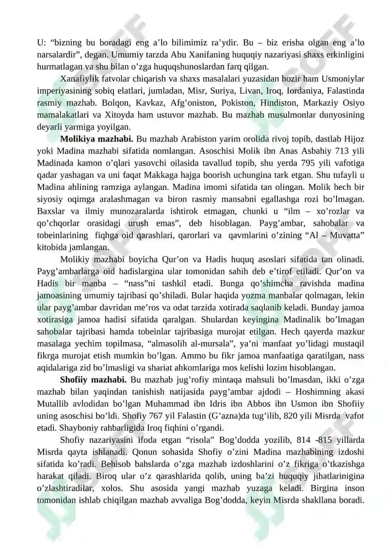 Islom Dinidagi Mazhab va Oqimlar 3