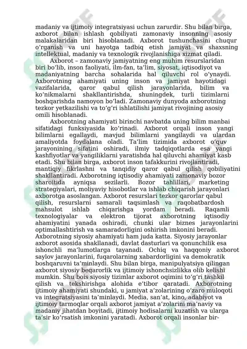 AXBOROT TURLARI VA ISHONCHLILIGI 3