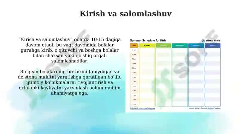 Kun tartibi boshlanishi 3