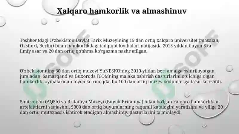 O'zbekistonda muzeylarning rivojlanishi 3
