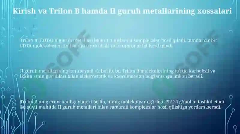 Trilon B va II guruh metallari 3