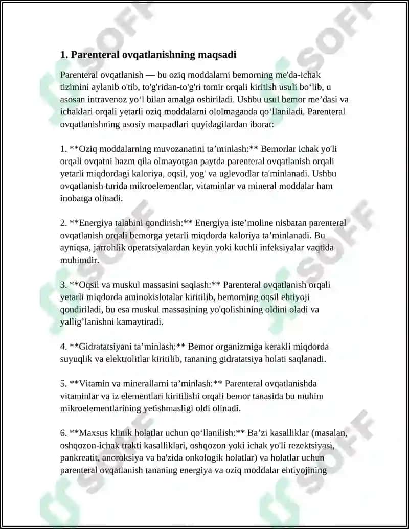 PARENTERAL OVQATLANISH VAUNING KLINIK AHAMIYATI 3