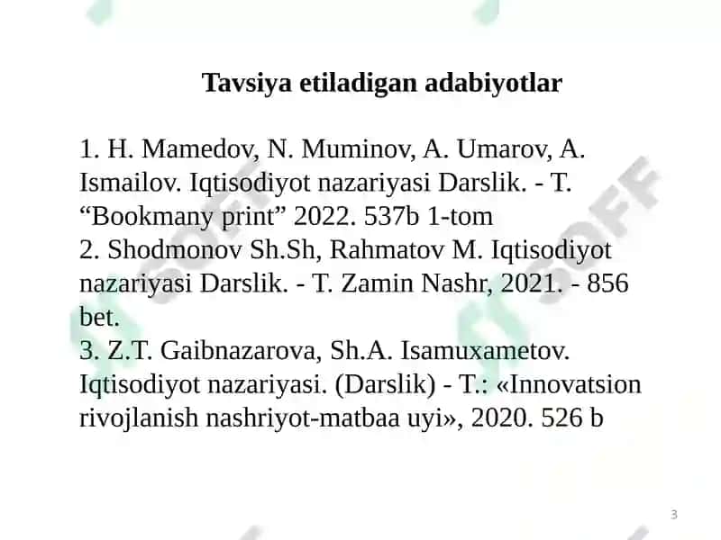 TALAB, TAKLIF, BOZOR MUVOZANATI. ELASTIKLIK 3