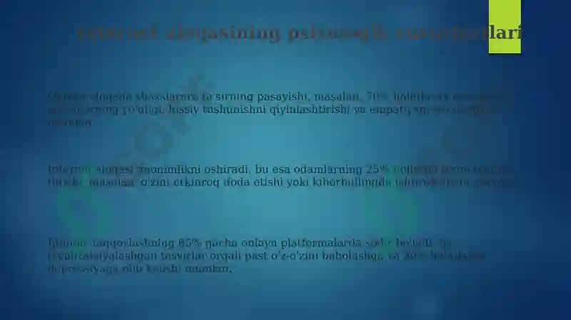 Internet aloqasining psixologik xususiyatlari 3