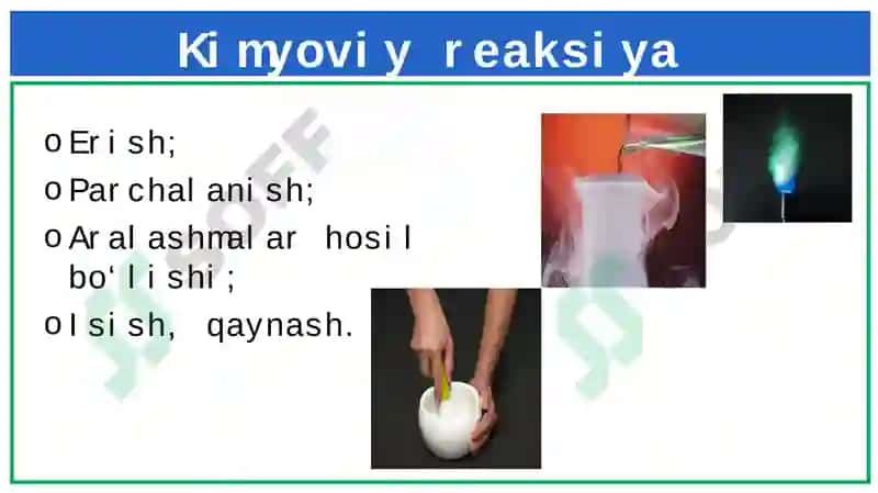 Kimyoviy reaksiya turlari.Kimyoviy energiya 3