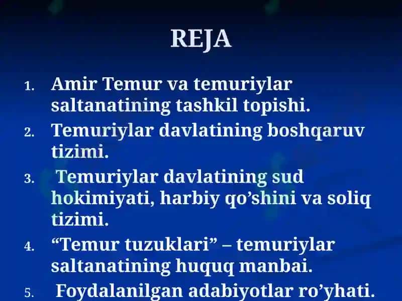 AMIR TEMUR VA TEMURIYLAR IMPERIYASI DAVLATI VA HUQUQI 3