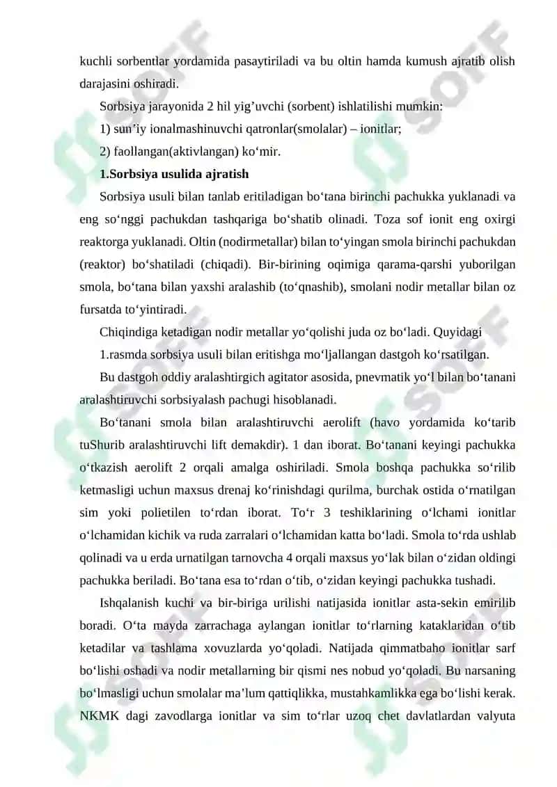 Sianli eritmalardan oltinni sorbsiya usulida ajratish 3