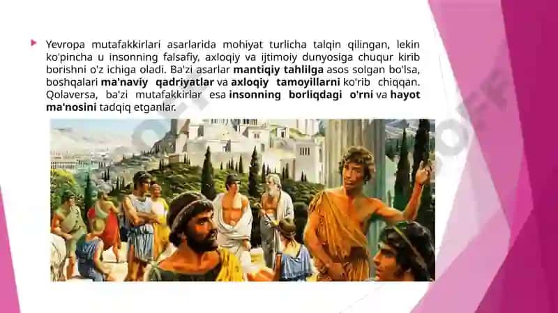 Yevropa mutaffakkirlarining asarlarida tarbiyaga oid qarashlar. 3