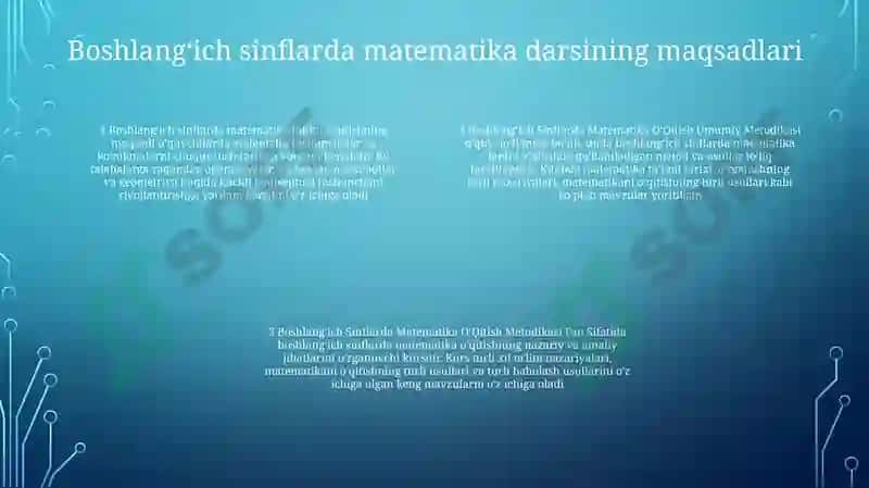 BoshlangʻIch Sinflarda Matematika OʻQitish Umumiy Metodikasi 3