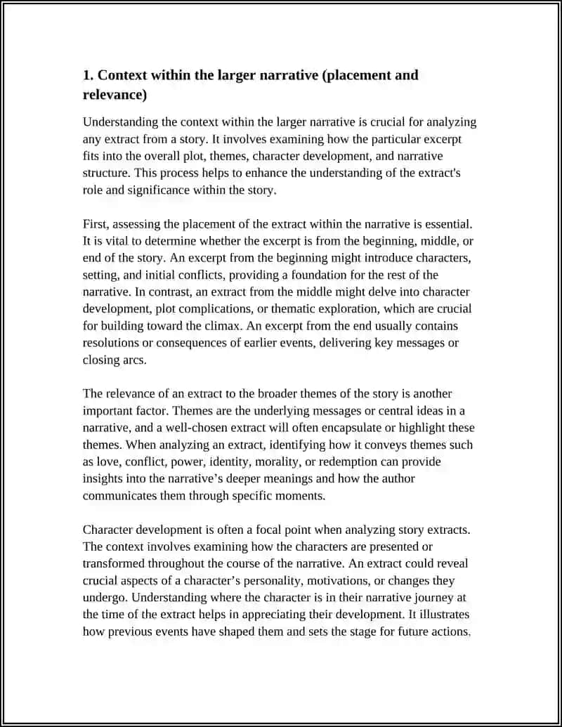 ANALYSIS OF AN EXTRACT FROM A STORY 3