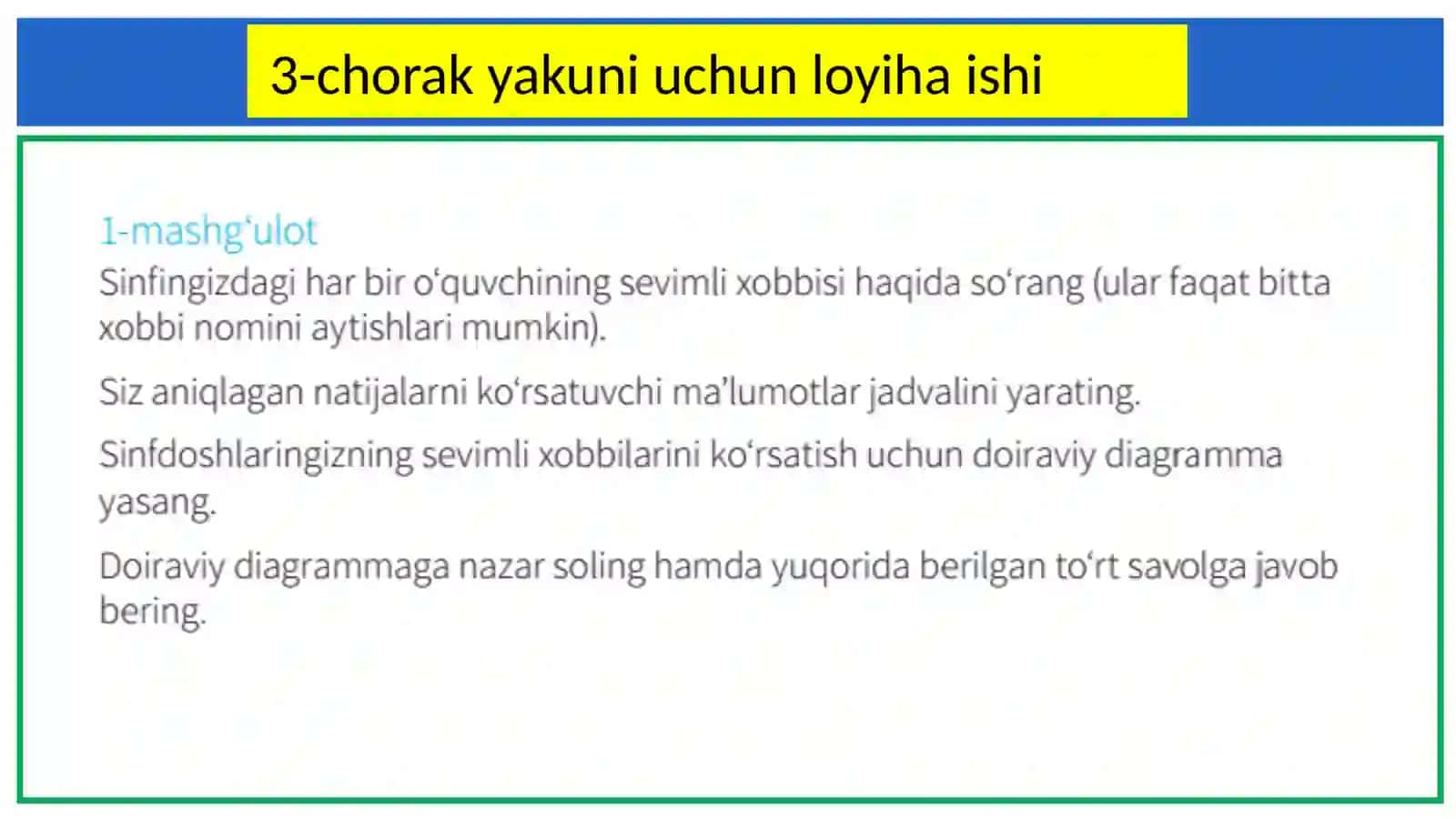 Diagrammalar bilan ishlashni boshlash 3