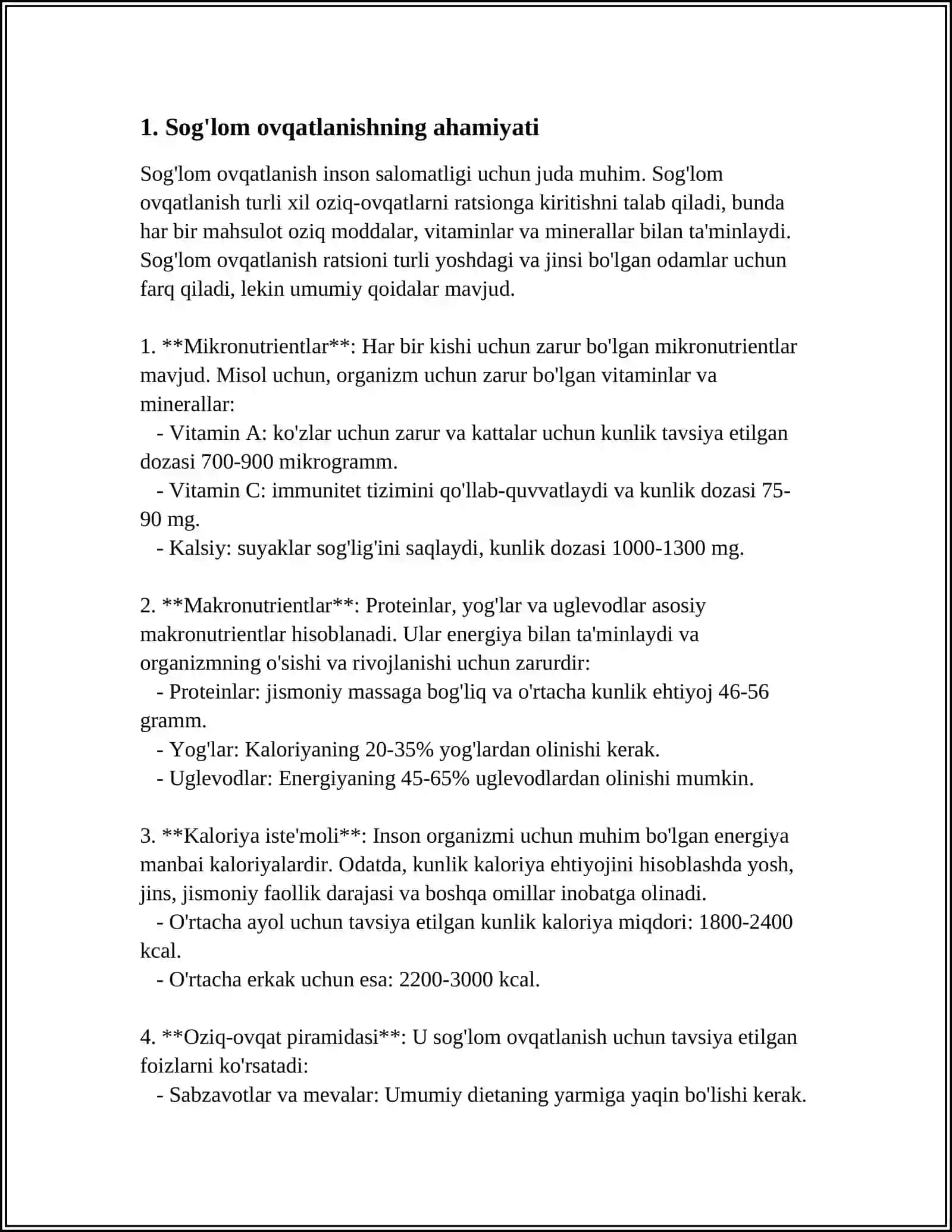 SOGLOM TURMUSH TARZI VA UNING SALOMATLIGINI SHAKKILANTIRISHDAGI AHAMYATI 3