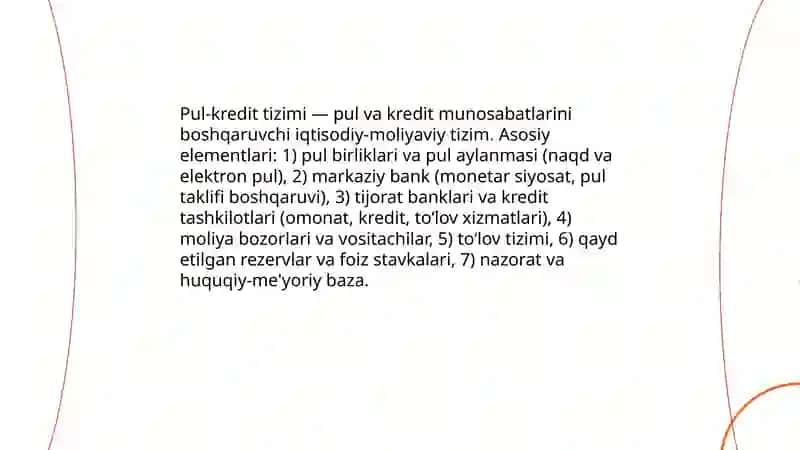 Pul kredit tizimi 3