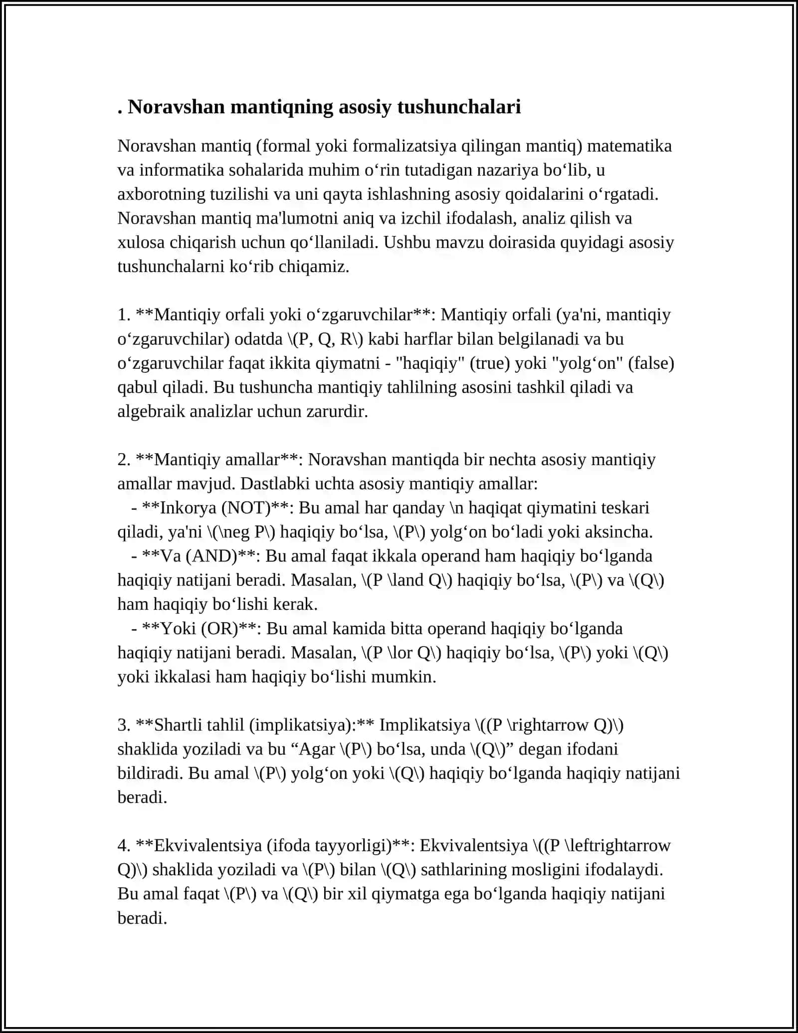 NORAVSHAN MANTIQ NAZARIYASI 3