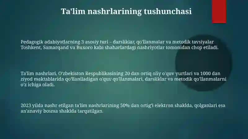 O'quv Nashrlari Tushunchasi va Turlari 3