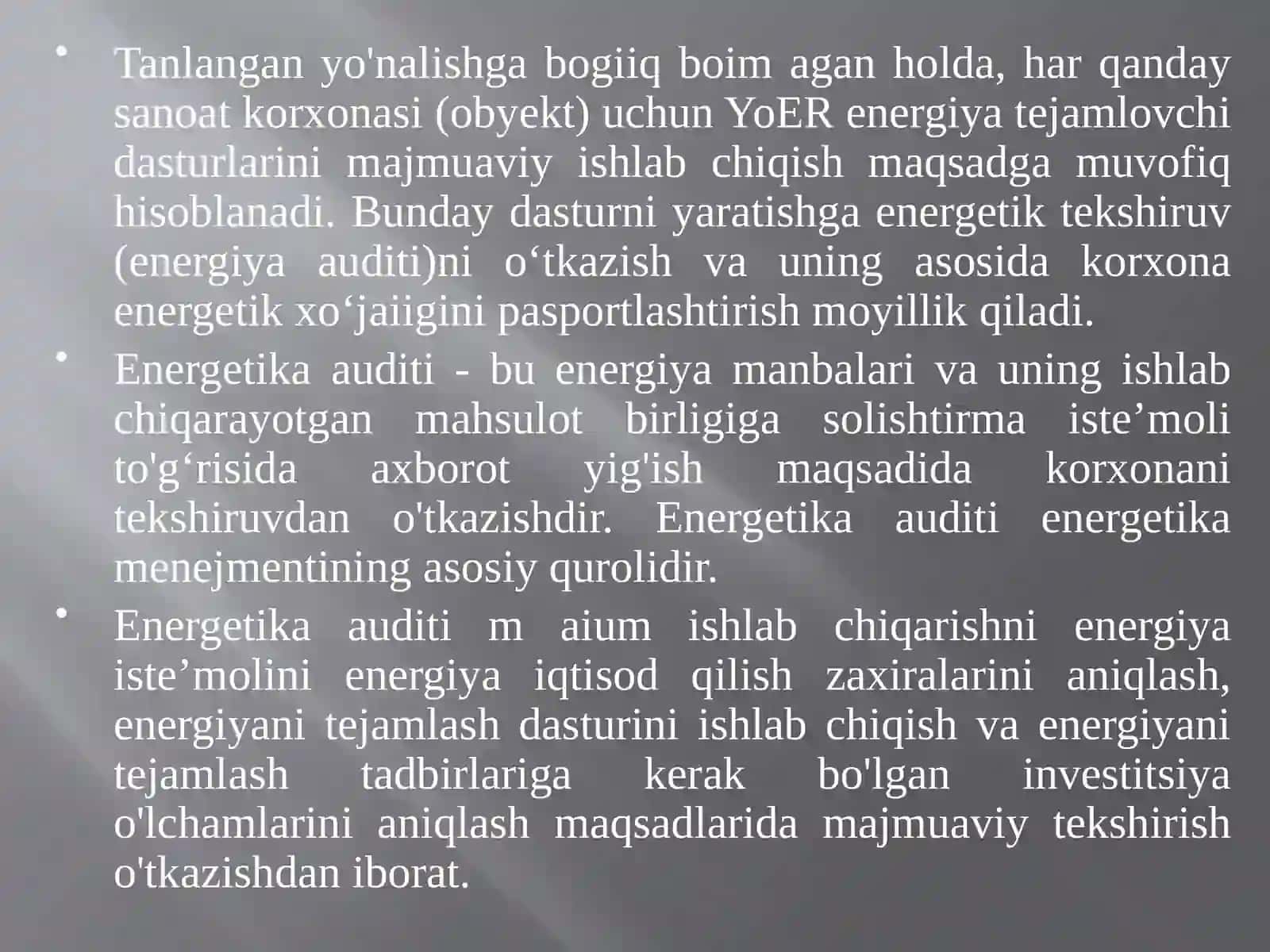 Energomenejment tizimini ichki auditi 3