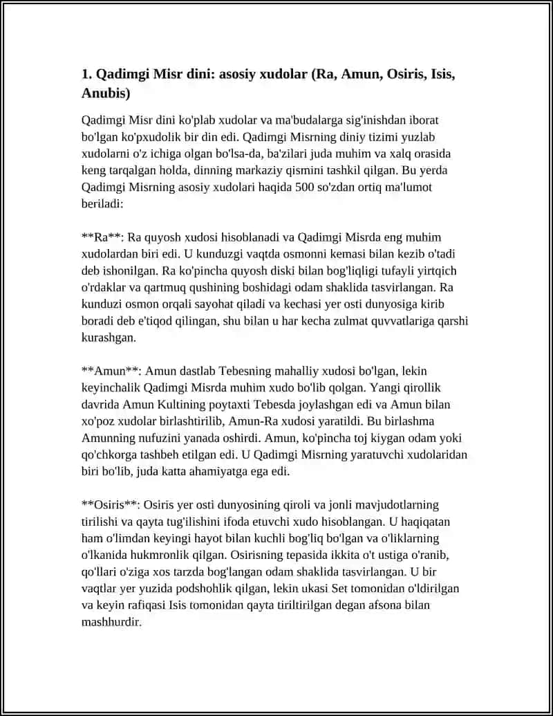 QADIMGI DUNYO DINLARI:QADIMGI MISR,MESOPATAMIYA,YUNON VA RIM DINLARI 3
