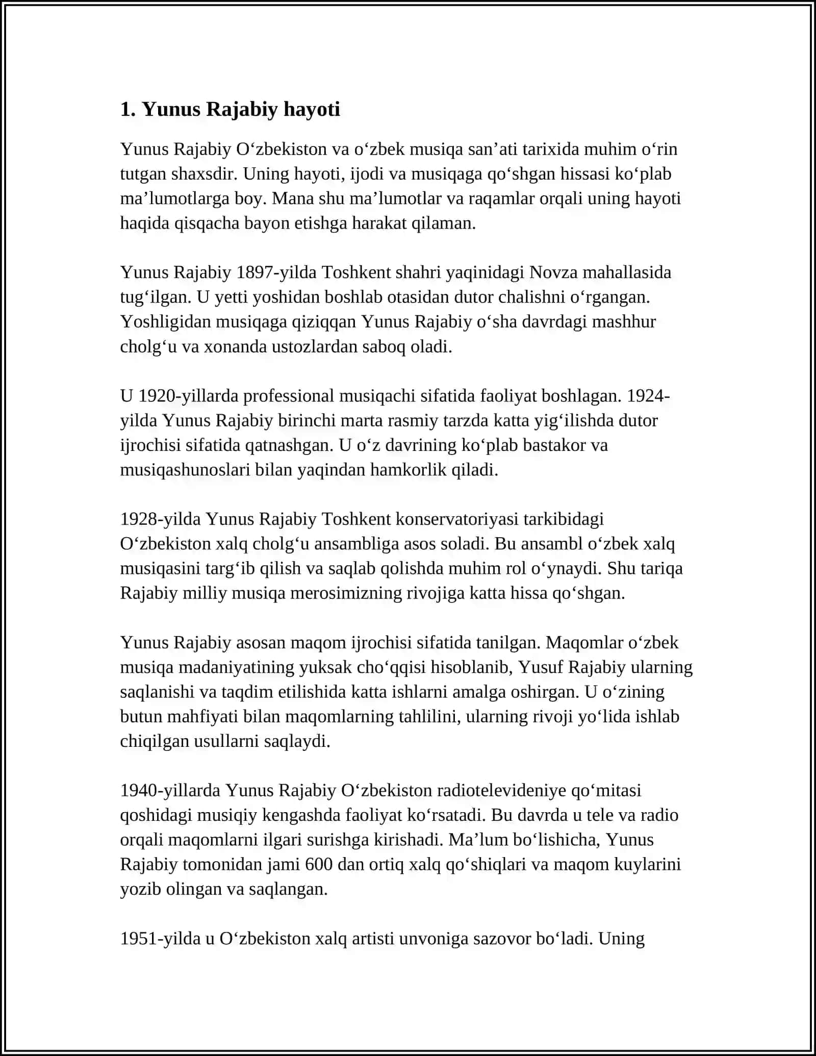 REFERAT Mavzu: YUNUS RAJABIY 3