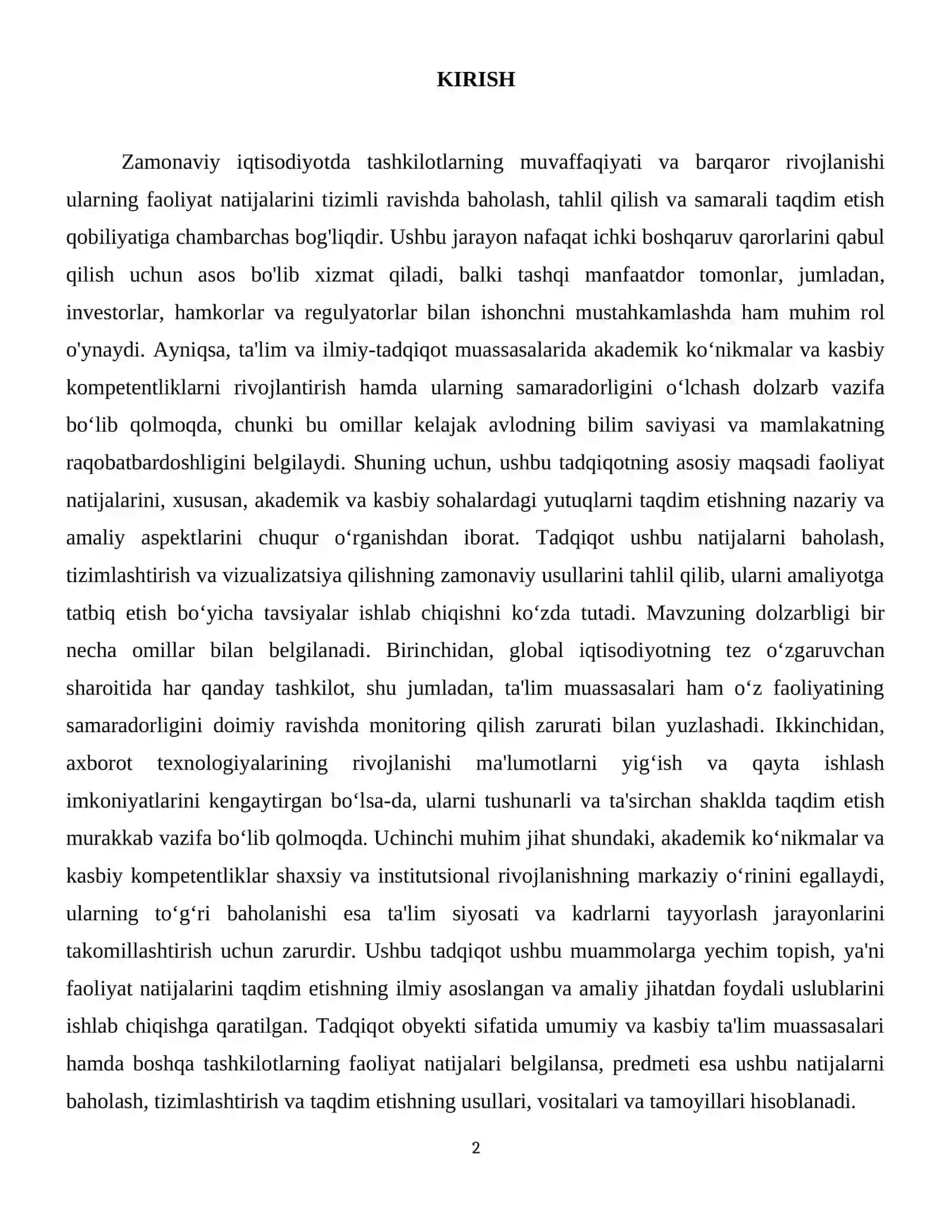Faoliyat natijalarini taqdim qilish 3