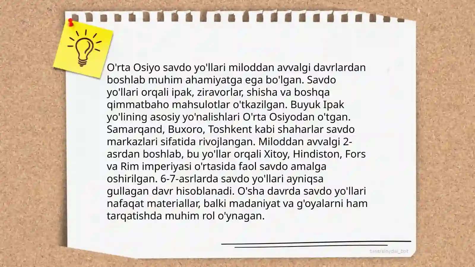 O'rta Osiyo savdo yo'llari 3