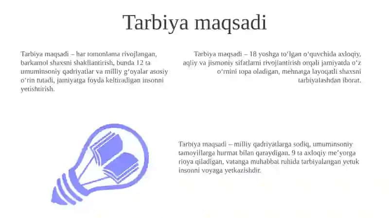 Tarbiyaning Maqsad va Vazifalari 3