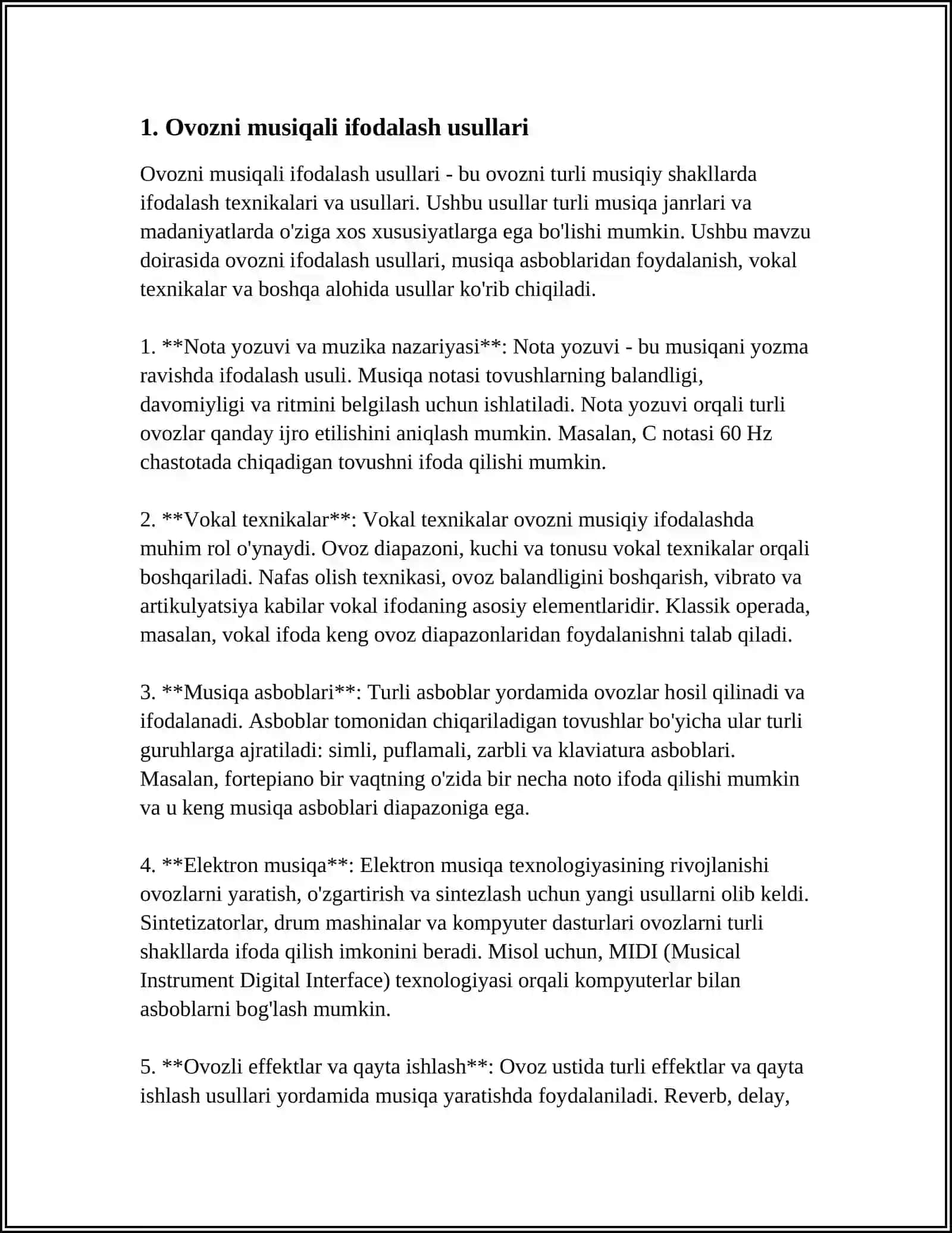 OVOZ BOYLAMLARI XAVFSIZ USMALARI 3