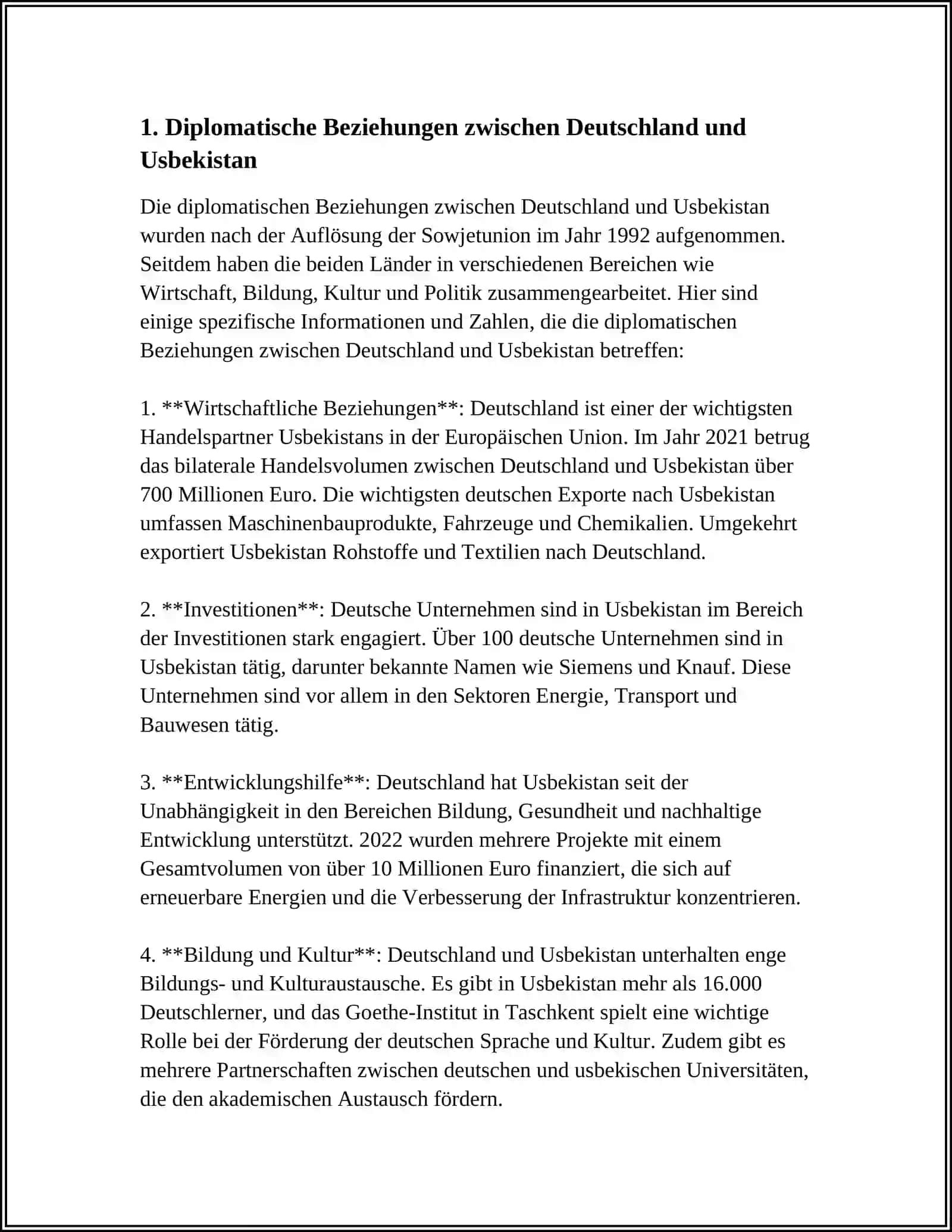 Thema: GERMANIYA VA O’ZBEKISTON MUNOSABATLARI 3