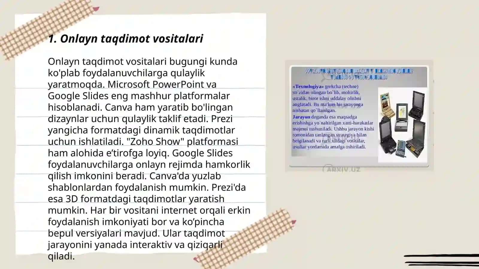Onlayn taqdimot vositalari 3