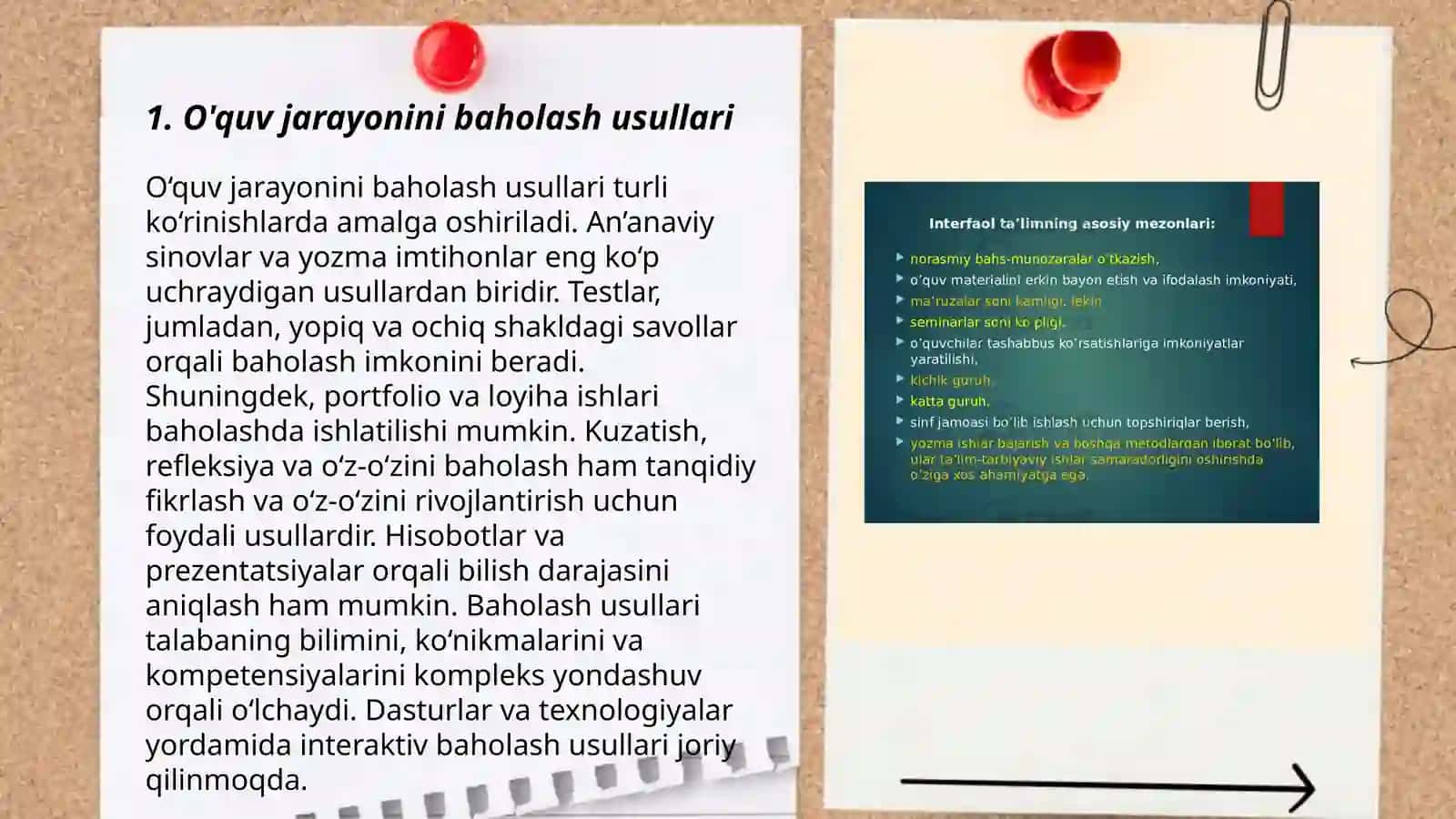 O'quv jarayonini baholash usullari 3