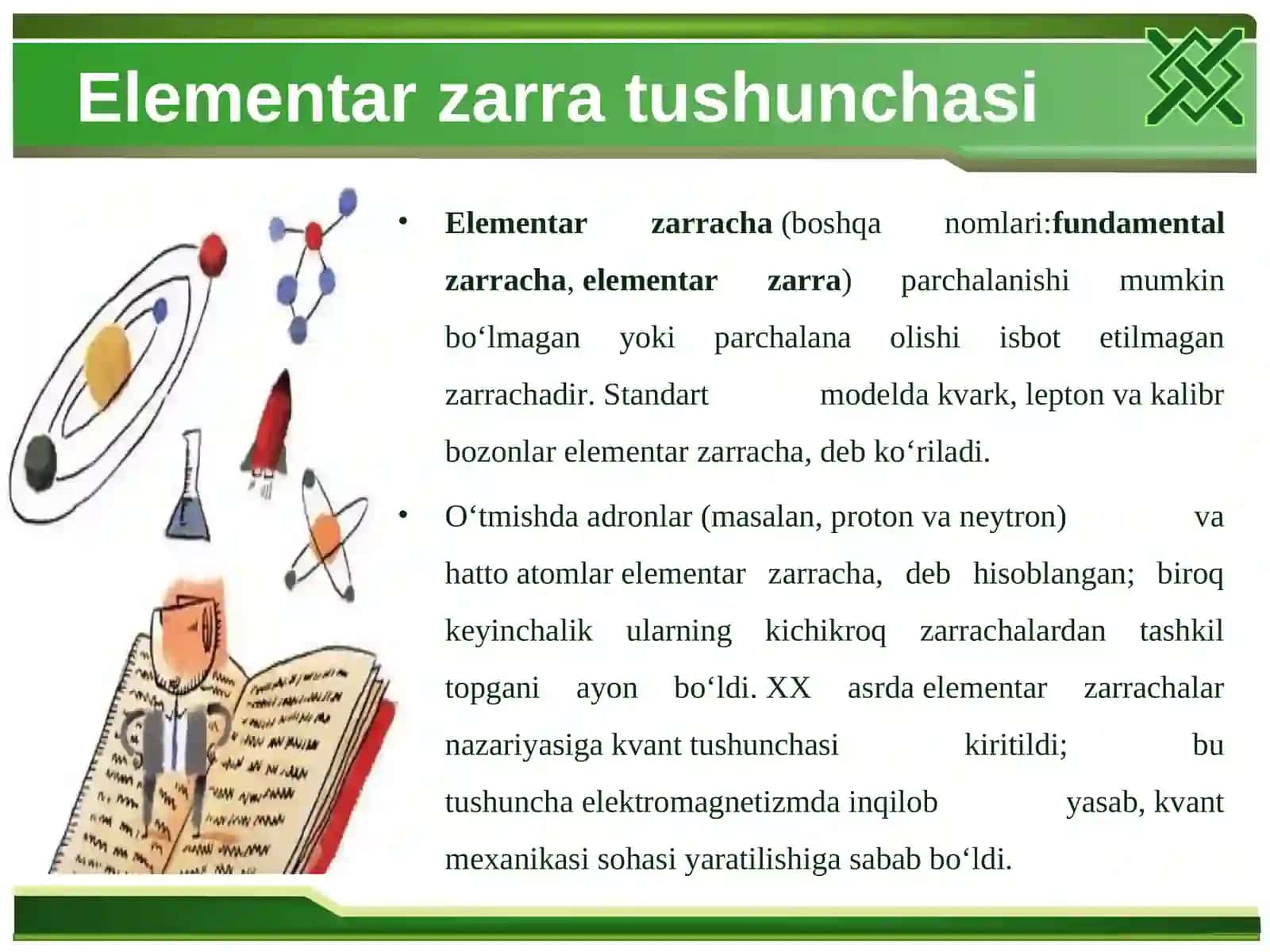 Elementar zarralari. Kvarklar. Glyuonlar 3