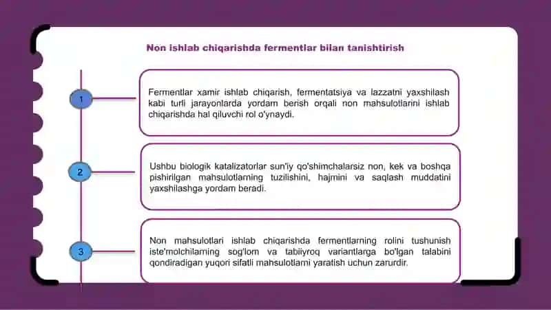 Fermentlar bilan Nonmahsulotlari ishlab chiqarish 3