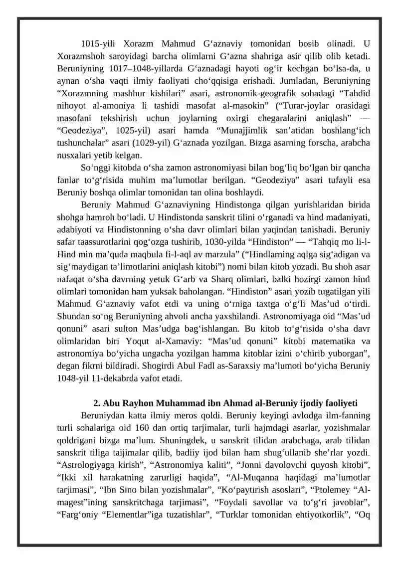 ABU RAYHON BERUNIY ASARLARINI TARIXIY GEOGRAFIK TASNIFI 3