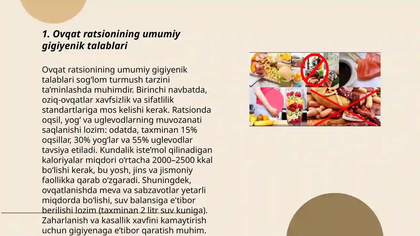 Ovqat ratsionini gigiyenik baholash 3