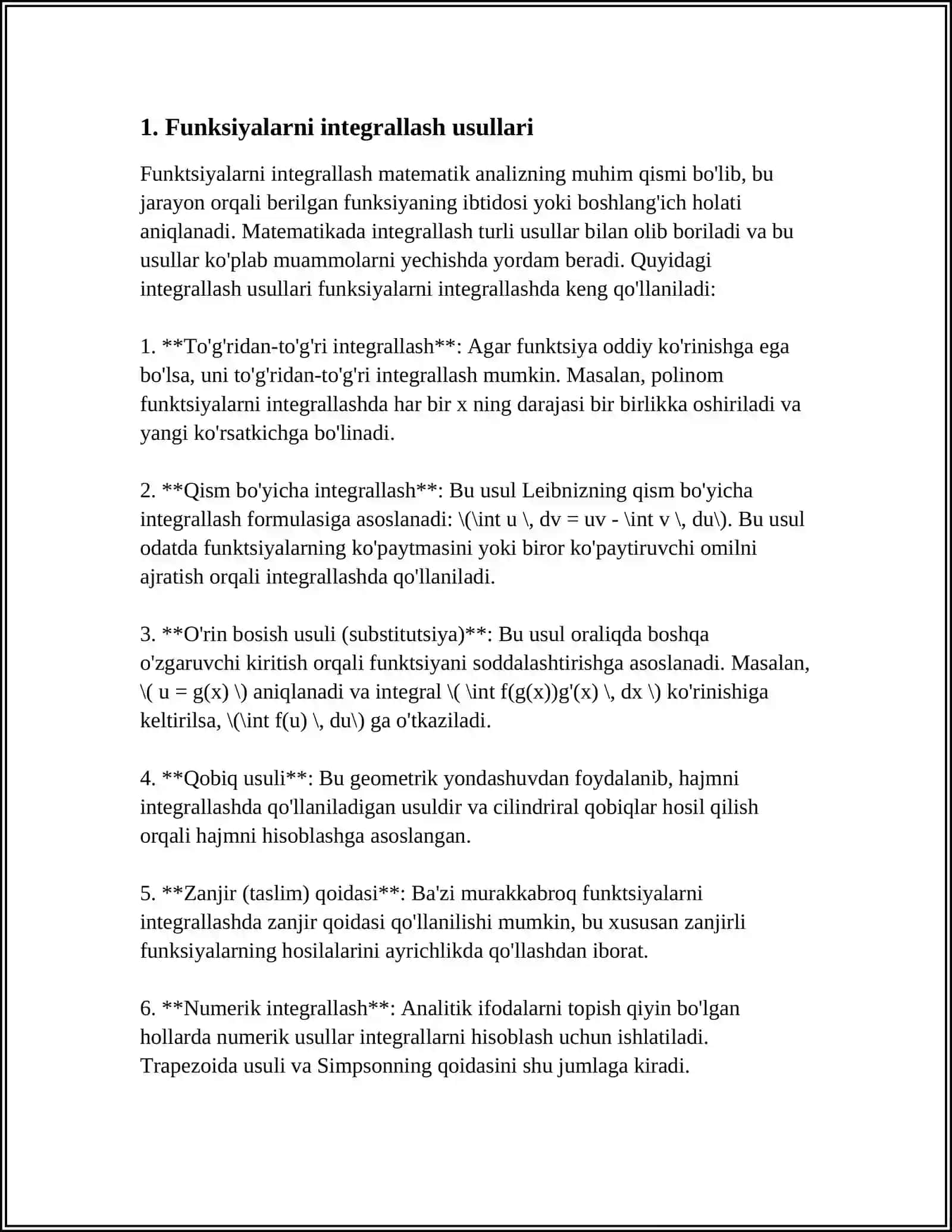 ANIQ INTEGRAL VA ULARNI TADBIQLARI 3