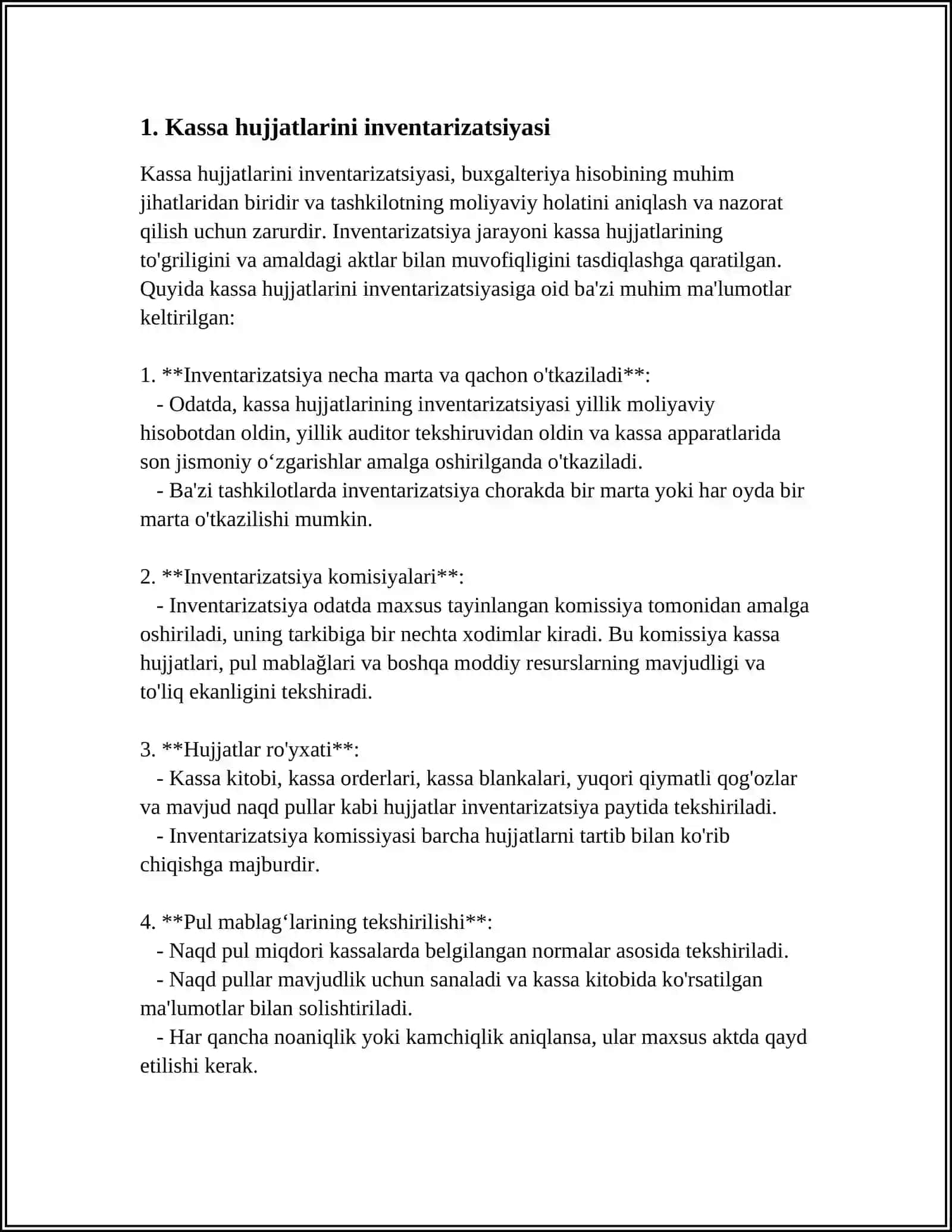 KASSA VA KASSA MUAMMOLARI AUDITI 3
