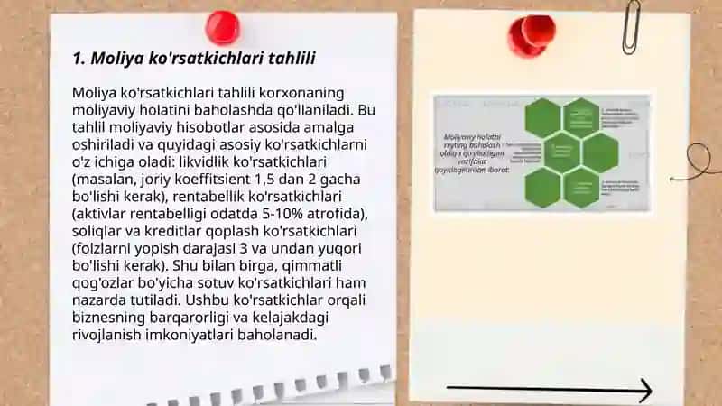 Korxona moliyaviy va iqtisodiy holatiga umumiy baxo berish 3