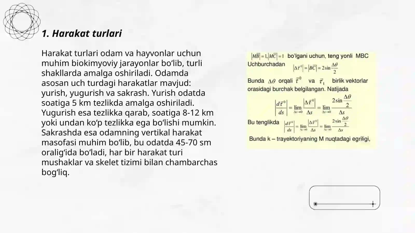 Kinematikaning asosiy tushunchalari 3