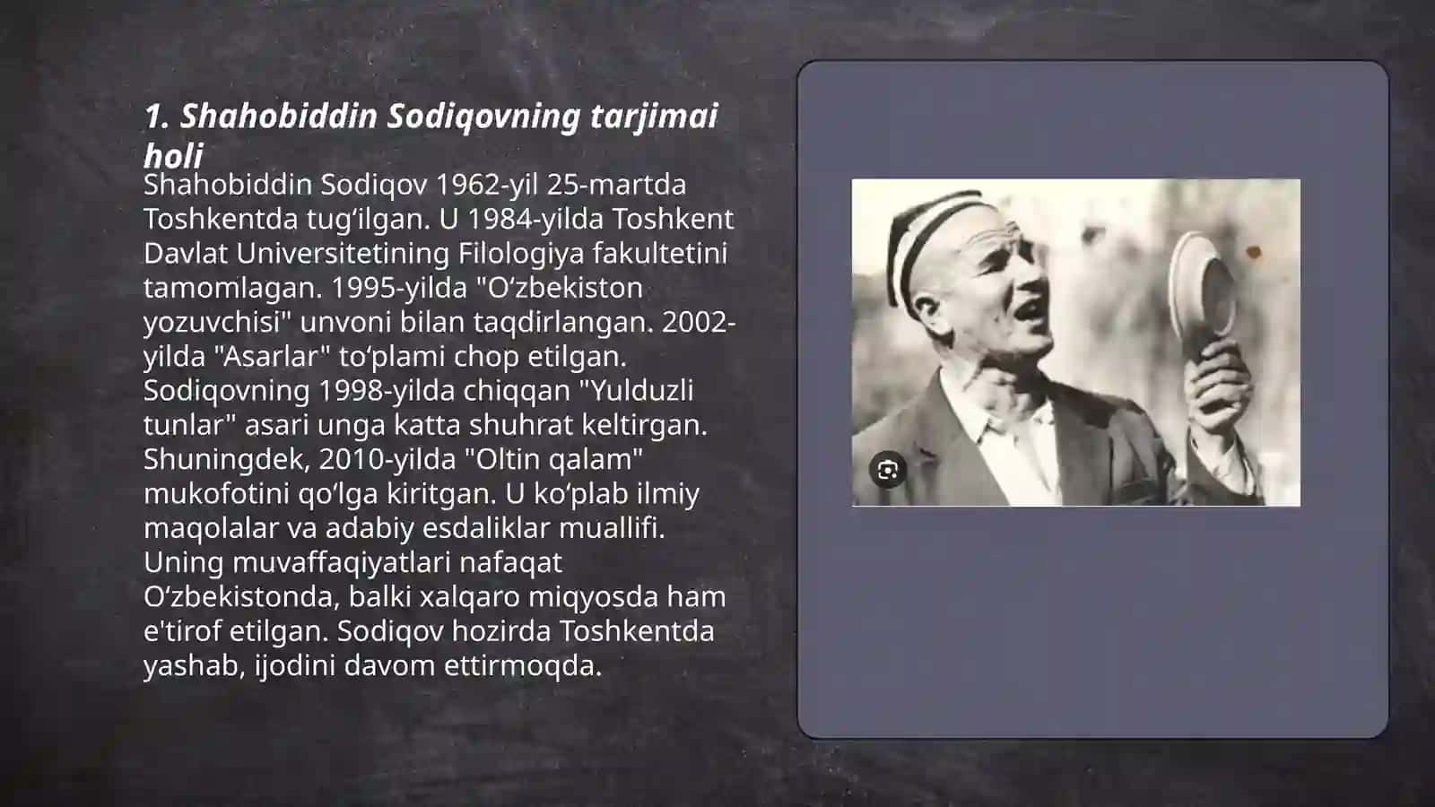 Shahobiddin Sodiqov hayoti va ijodi 3