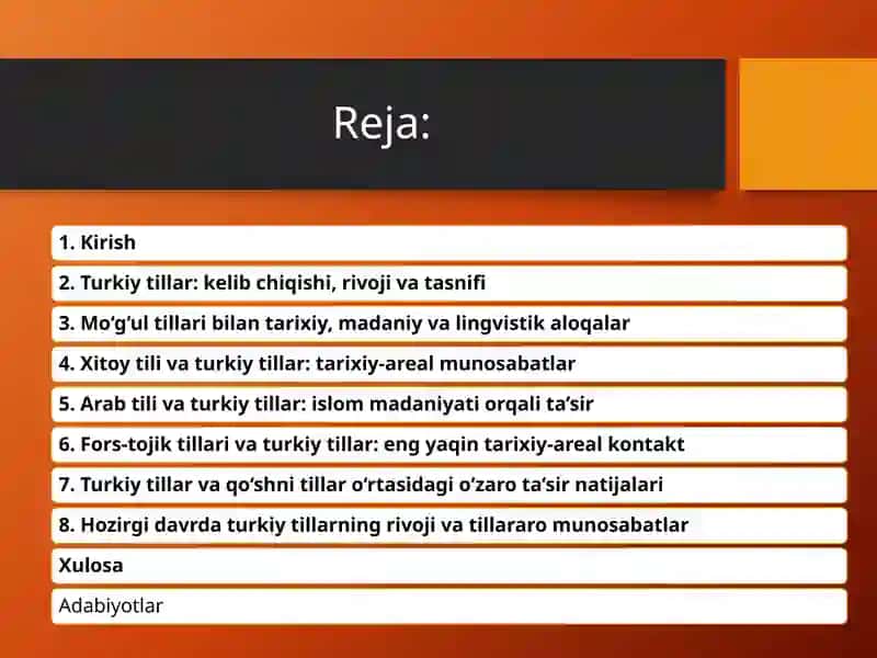 Turkiy tillar va mo‘g’ul,xitoy,arab,fors ,tojik tillari 3
