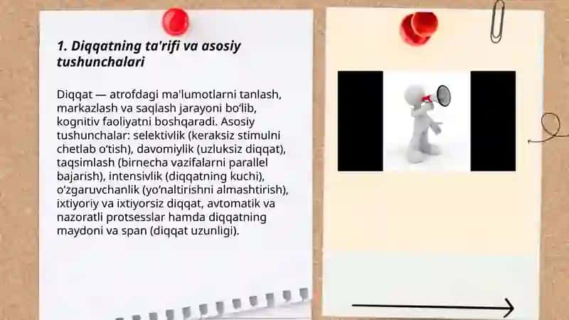 Diqqatning ta'rifi va asosiy tushunchalari 3