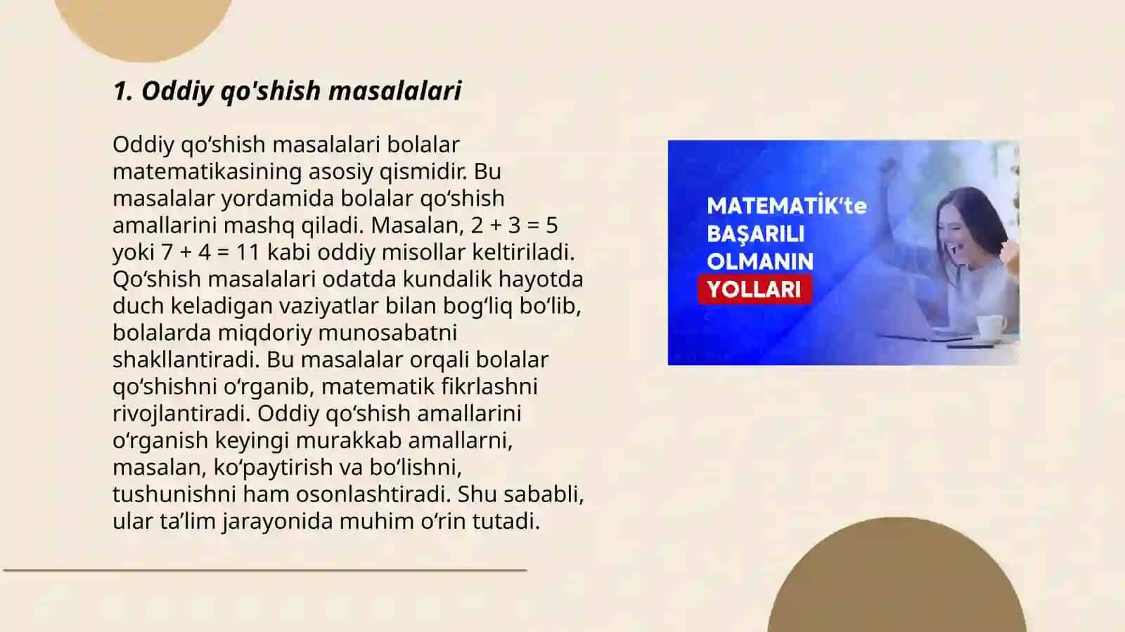 Oddiy qo'shish masalalari 3