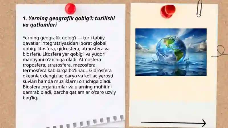 Yerning geografik qobig‘i.Gidrosfera 3