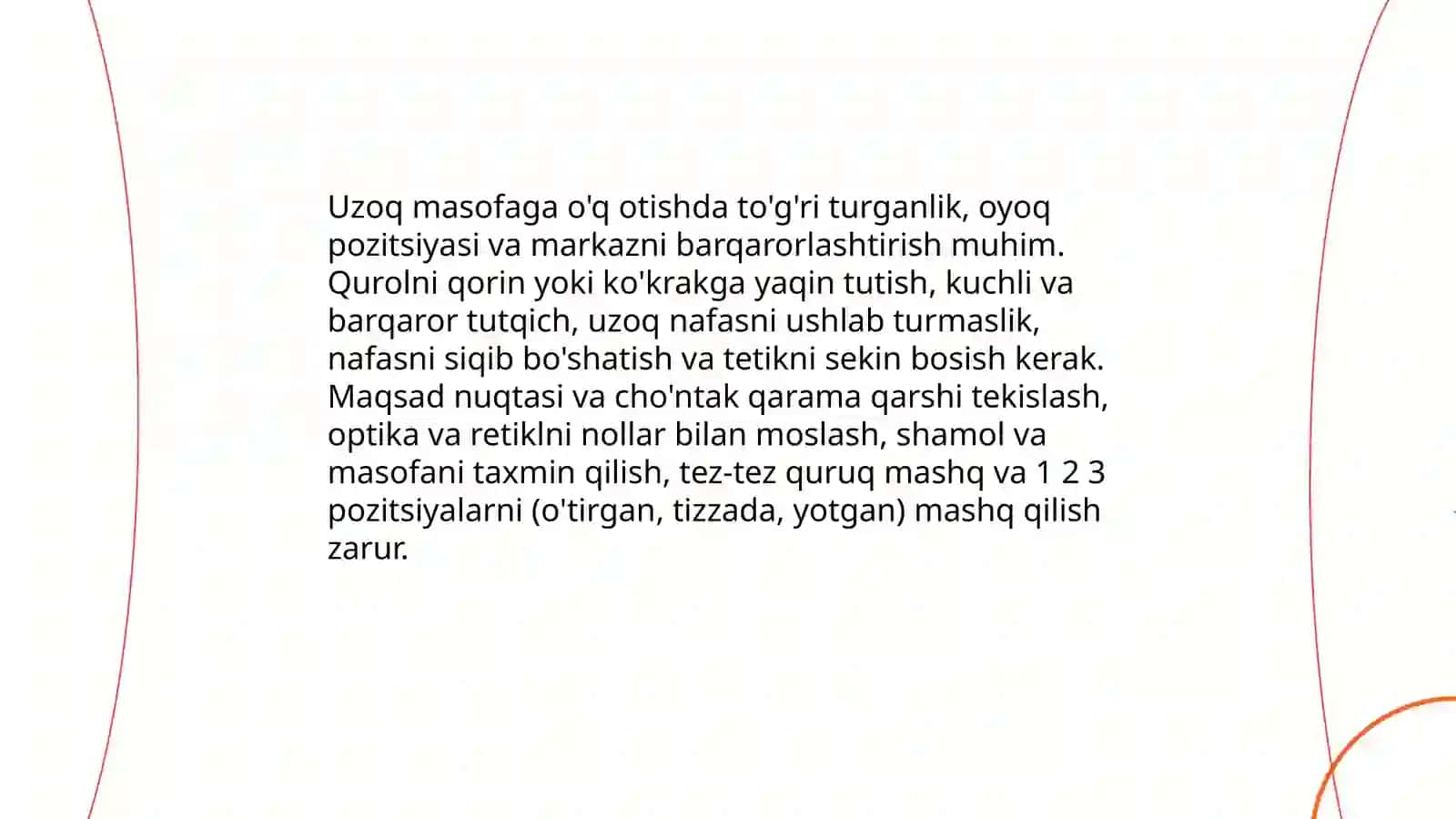 Uzoq masofaga o'q otish texnikasi 3