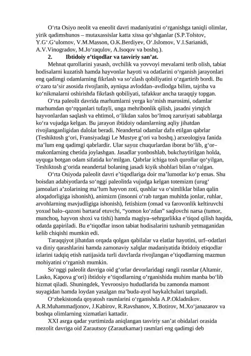 Paleolit va Mezolit Davri 3