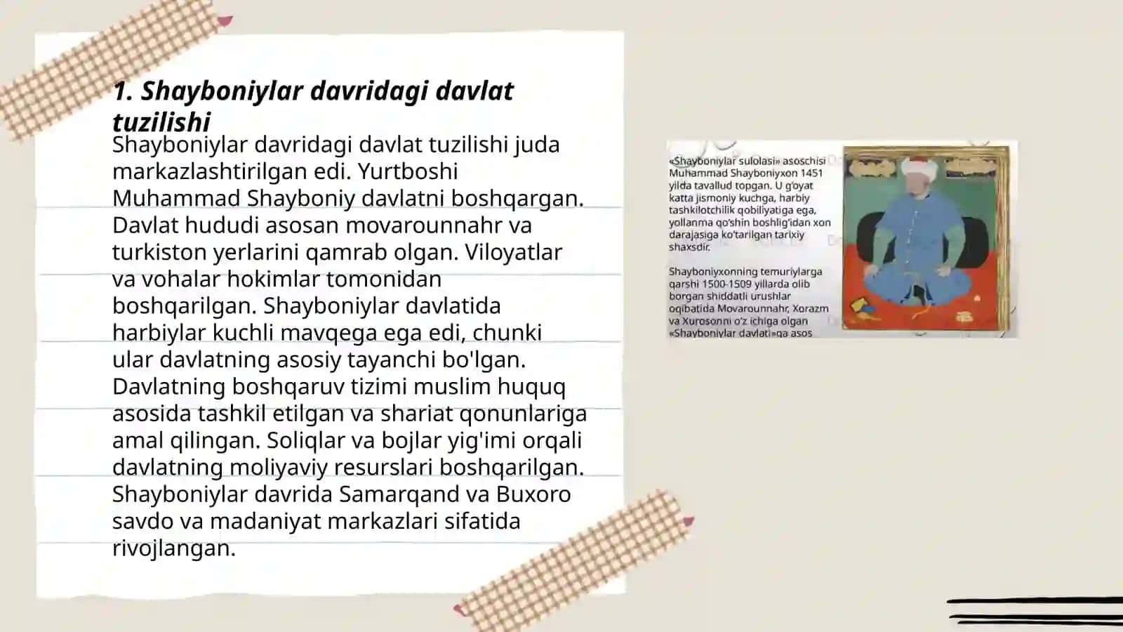 Shayboniylar davrida davlat boshqaruvi 3